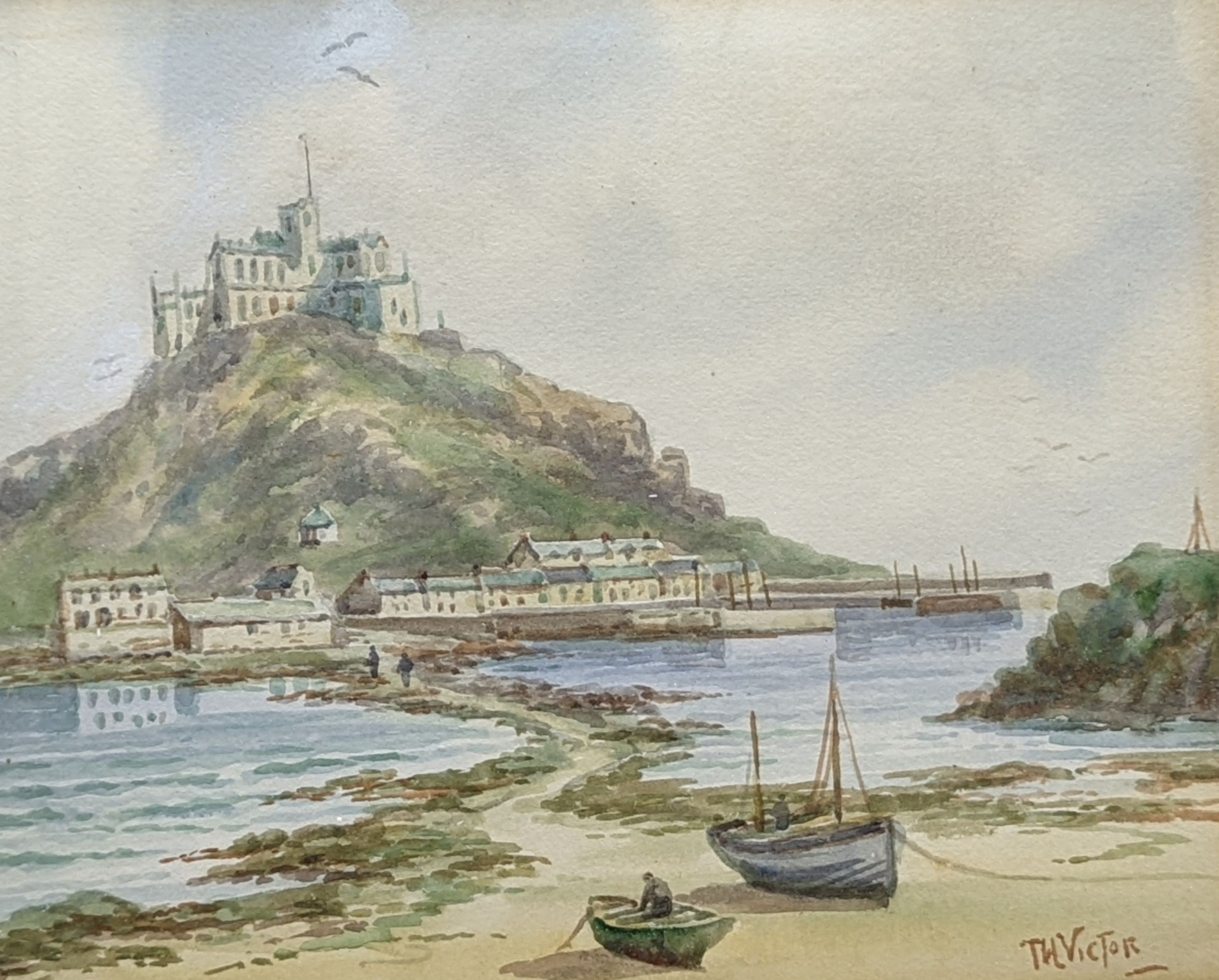 Thomas Herbert Victor (1894-1980), watercolour, St Michael's Mount, signed, 21 x 27cm